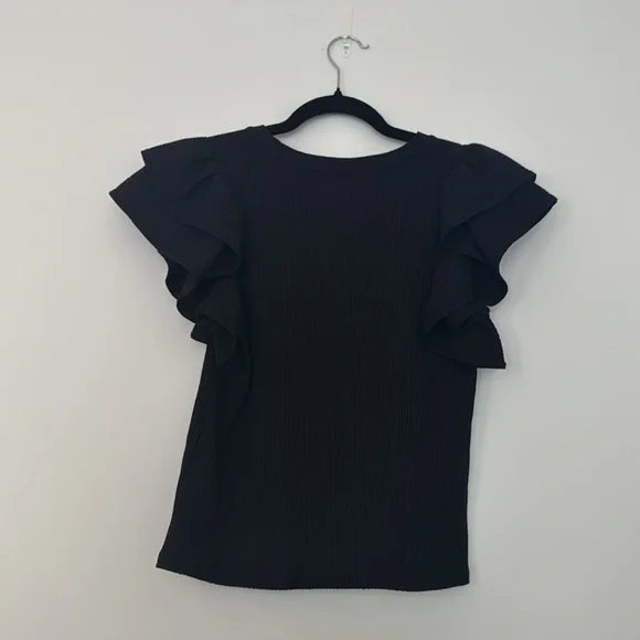 Zara Ribbed Flutter Top - Picture 4 of 5